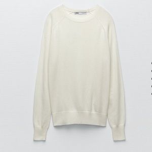 BNWT Zara wool cashmere blend sweater cream/ivory size L